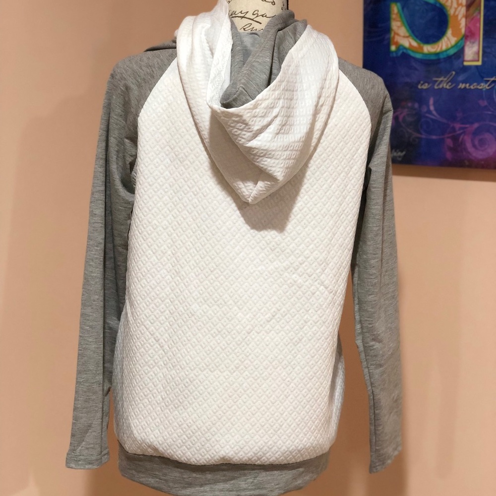 CHARLY WHITE GRAY DOUBLE - HOODIE PULLOVER - Picture 3 of 5